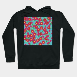 Hand Drawing Flower And Leaves Background Seamless Hoodie